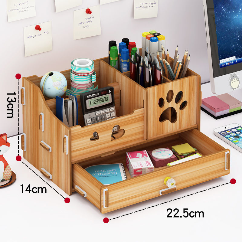 Organizador De Mesa Sofisticado Multifuncional em Madeira