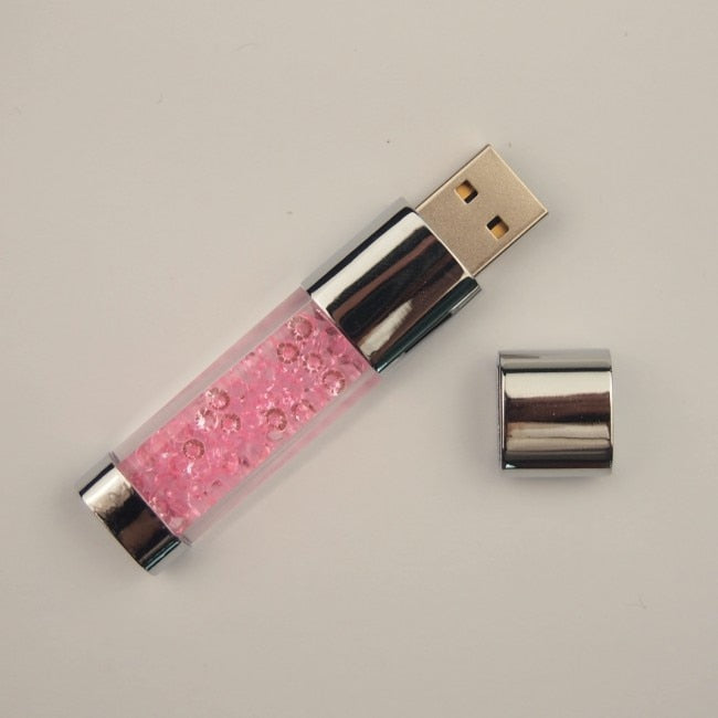 Pendrive USB Cristal e LED Criativo