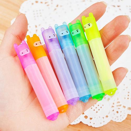 Conjunto 6 Peças Marcadores Fluorescentes Divertidos