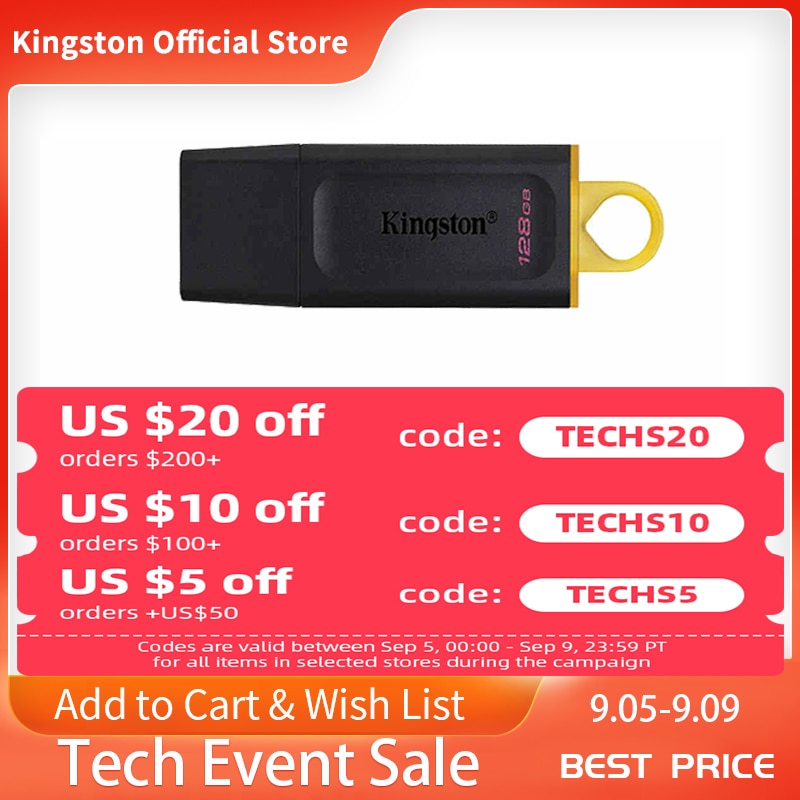 Kingston USB Flash Drive 32gb, 64gb, 128gb ou 256gb de Memória